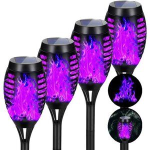 Solar Lights Outdoor Waterproof Purple Halloween Decorations